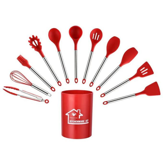 Silicone Kitchenware Cooking Utensils Set Non-stick Cookware Spatula Shovel Egg Beaters Wooden Handle Kitchen Cooking Tool Set