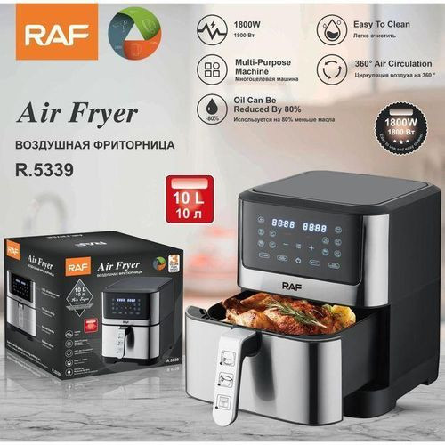 RAF 10L Easy-to-Use Digital Air Fryer - Black