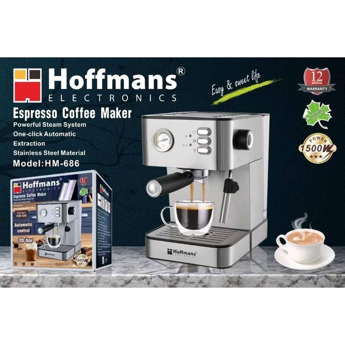 Hoffmans Espresso Coffee Maker HM-686 - Black
