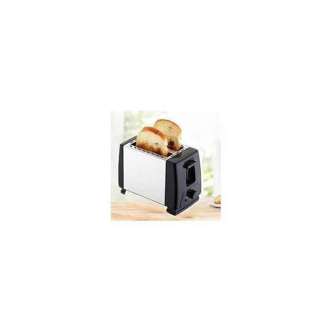2 Slice Electric Bread Toaster - Silver, Black