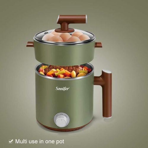 Sonifer Double Multifunctional Electric Cooker With Lid & Handle -Multicolor