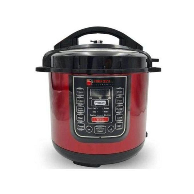 PowerCrest Electric Pressure Cooker - Red, Black. - 7.0Ltr.