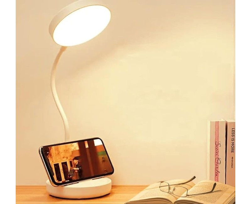 3 Light Mode LED Desk Lamp, Rechargeable Study Lamp with USB Charging, 3 Light Gear Lamp with Eye Care, Flexible Gooseneck & Touch Control Reading Study Table Lamp Dimmable