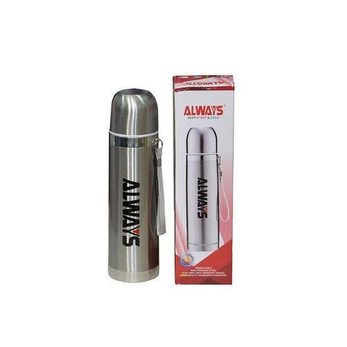 Always Hot & Cold Unbreakable Stainless Steel Flask, 0.5L - Silver
