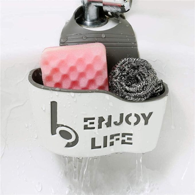 Kitchen Sink Caddy Sponge Holder Silicone Plastic Soap Holder -Multicolor