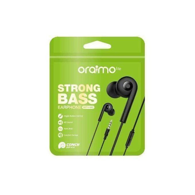 Strong Bass Earphones With Mic - Black