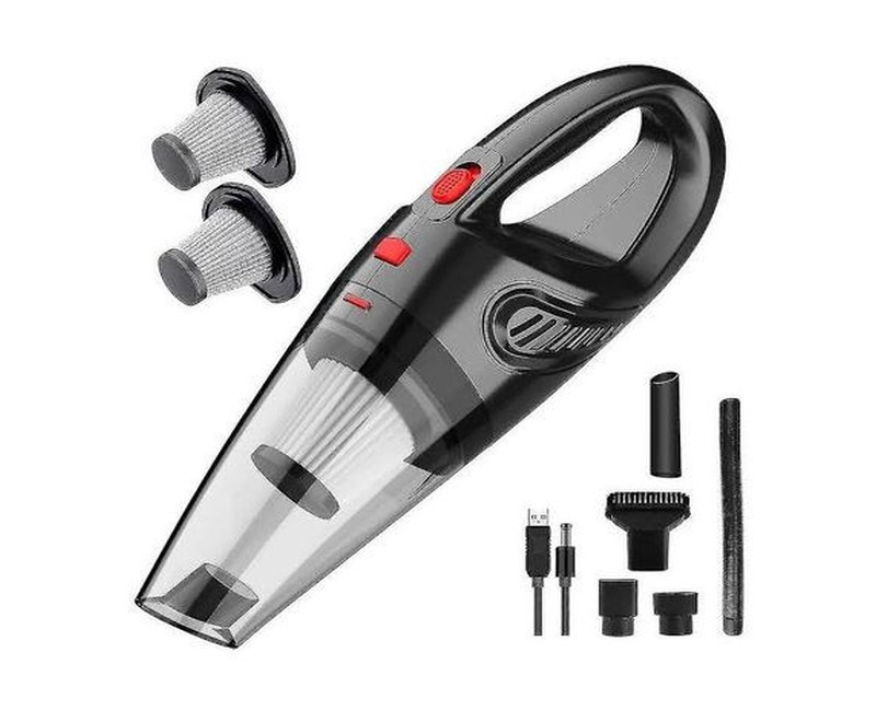 Portable Auto Home, Car Vacuum Cleaner Dust Busters , Hand Vacuum Cordless Rechargeable Low Noise Wet and Dry Use -Black.
