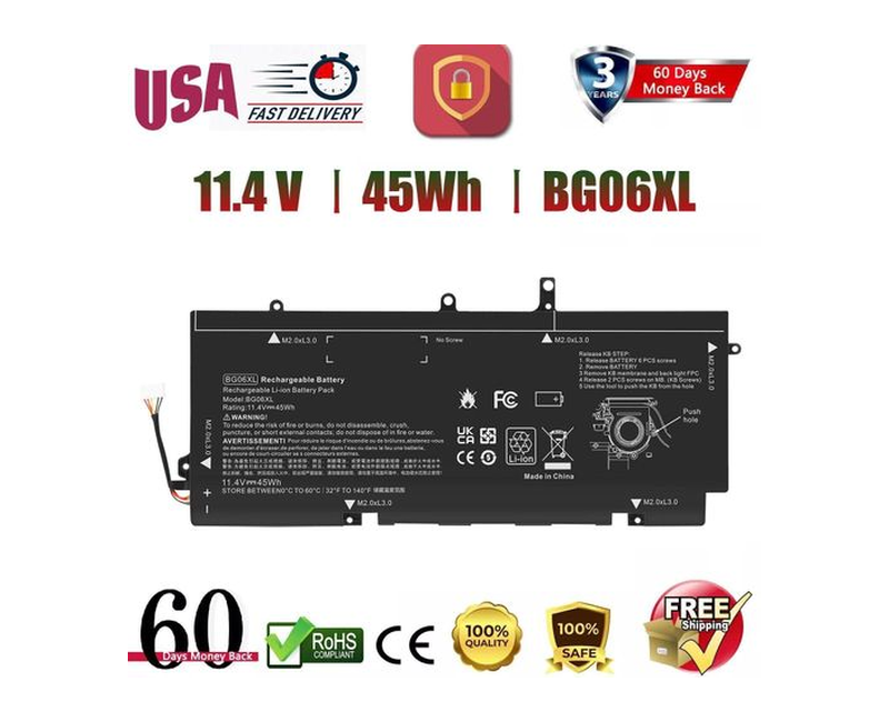 BG06XL BG06045XL BG06 804175-1B1 804175-1C1 HSTNN-IB6Z 805096-001 804175-181 805096-005 HSTNN-Q99C 805096-005 Laptop Battery Replacement for HP EliteBook Folio 1040 G3 Series (11.4V 45Wh)