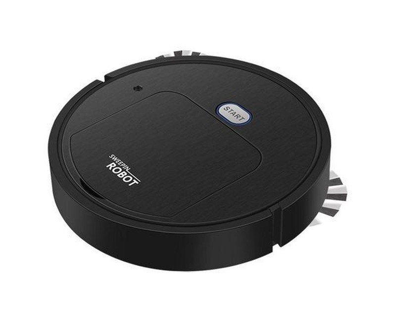 Robot Vacuum, Automatic Vacuum Cleaner Low Noise Rechargeable 3 in 1 Intelligent Sweeping Robot for Hair Dirty Black for Pet Hair Carpets Hard Floors