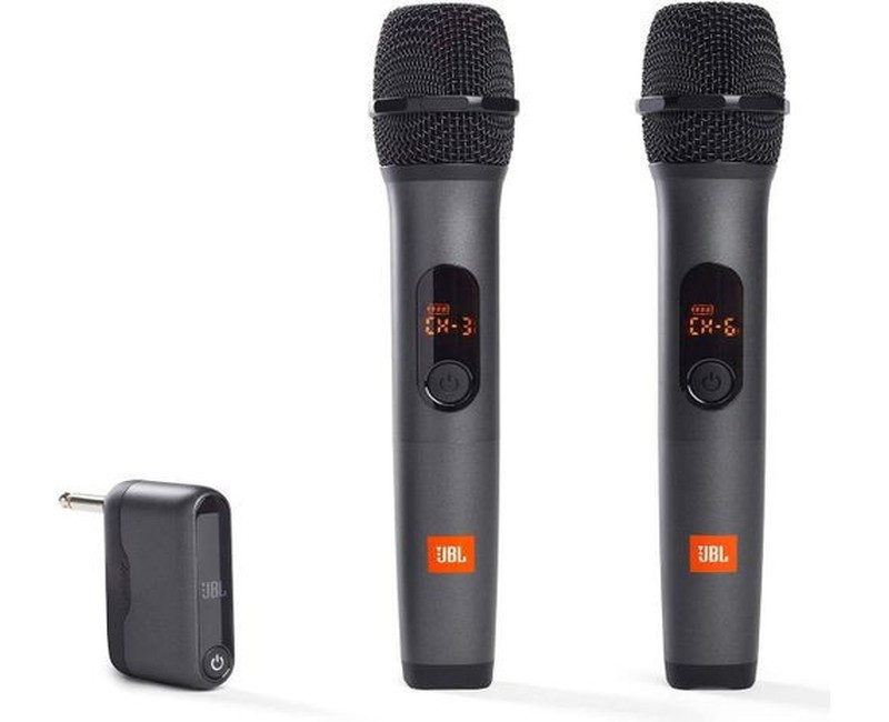 JBL Wireless Two Microphone System with Dual-Channel Receiver, Black