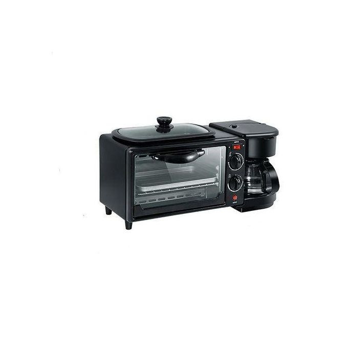 3 In 1 Home Breakfast Machine Maker Coffee Frying Pan Bread -Black