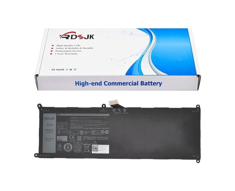 7VKV9 Laptop Battery for Dell XPS 12 9250 12-9250-D1508TB 12-9250-D2508TB 12-9250-D4308TB Latitude 12 7275 Series 07VKV9 9TV5X 09TV5X V55DO 0V55D0 V55D0 7.6V 30Wh