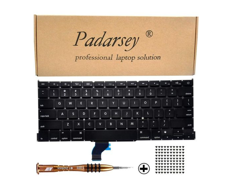 Replacement Keyboard Compatible for MacBook Pro A1502 13" 2013-2015 Retina Series Black US Layout Part Numbers ME864 ME865 ME866