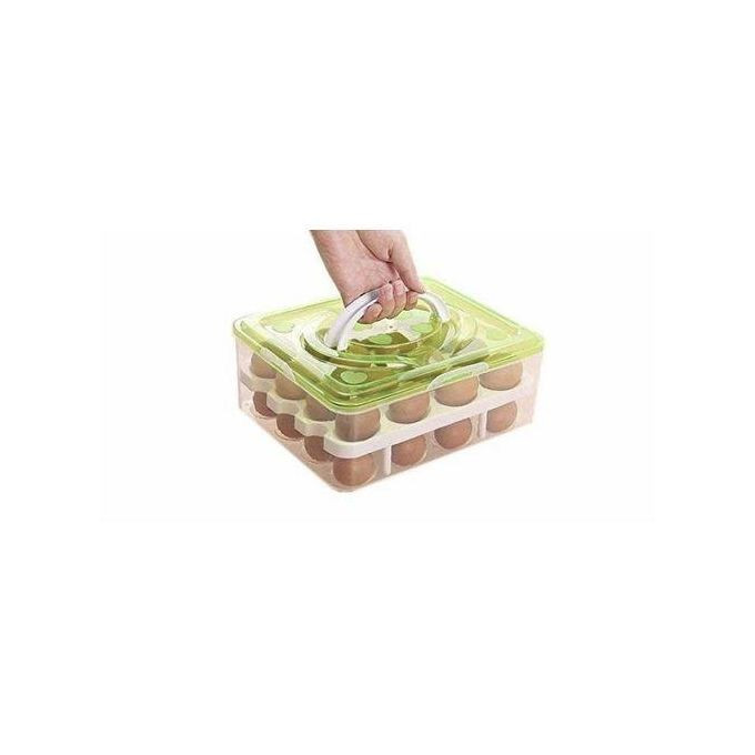 Eggs Tray Storage Container 32 Grid - Green Blue Pink...