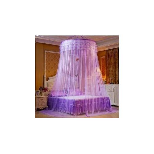 Free hanging round mosquito net with adhesive hook size fits 3x6 ft 4x6ft 5x6ft 6x6ft beds purple shade multicolor