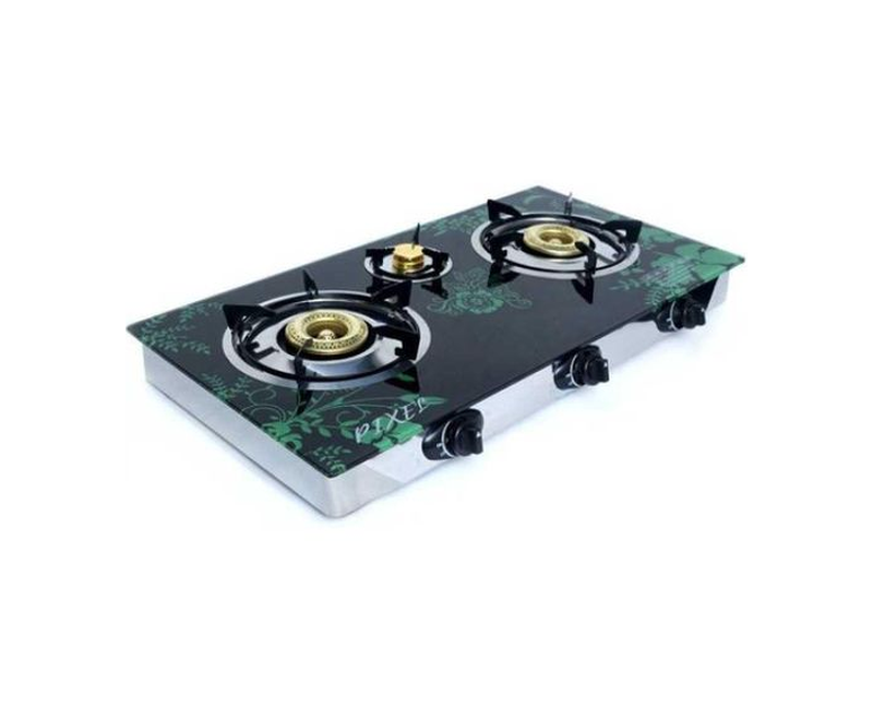 Pixel Tripple Burners Countertop Glass Tempered Gas Stove