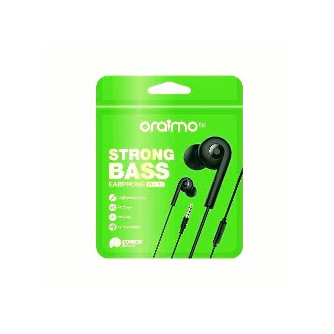 OEP-E10 Strong Bass Earphones With Mic-Black