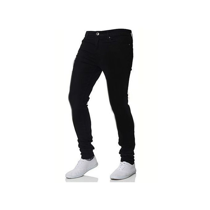 Stylish Men's Denim UK Original Skinny Stretchable Fit Stretch Jeans - Black