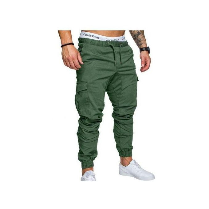 Men's Casual Fashion Tether Elastic Sports Pants - Green