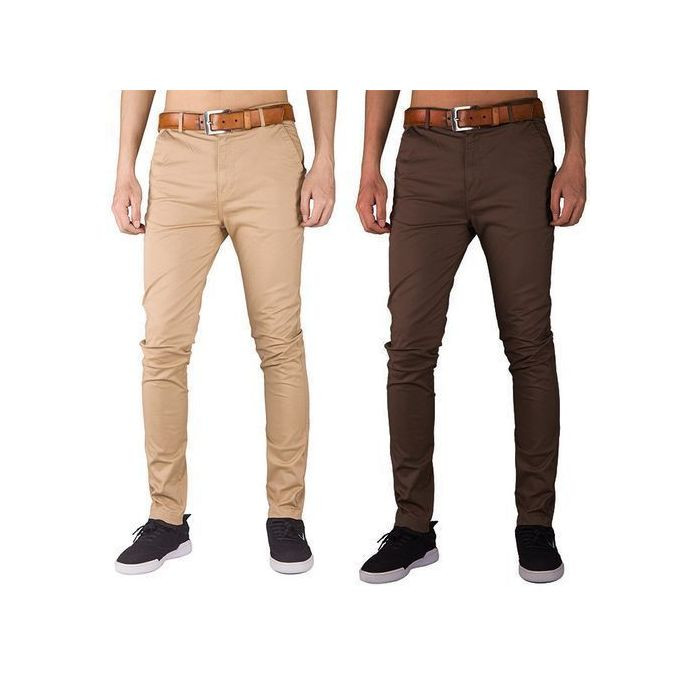 Other Men's 2 Pack of Khaki Stretcher Pants - Brown