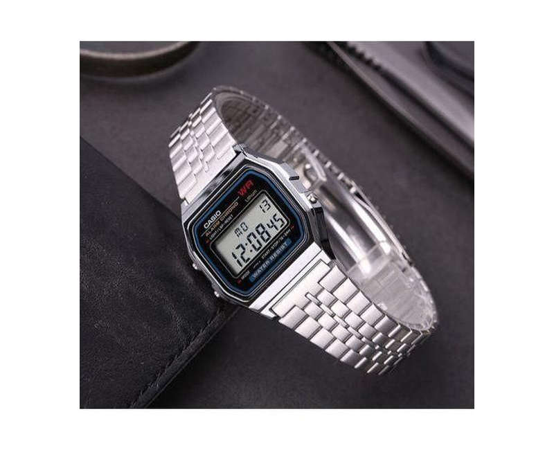 Classic Vintage Alarm Chromo Men's Digital Wrist Watch - Grey