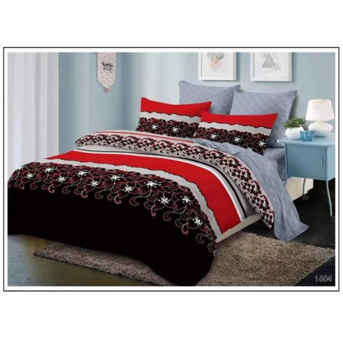 6*6 4PC Duvet Set With 1 Bedsheet, 2 Pillowcases And Duvet - Multicoloured