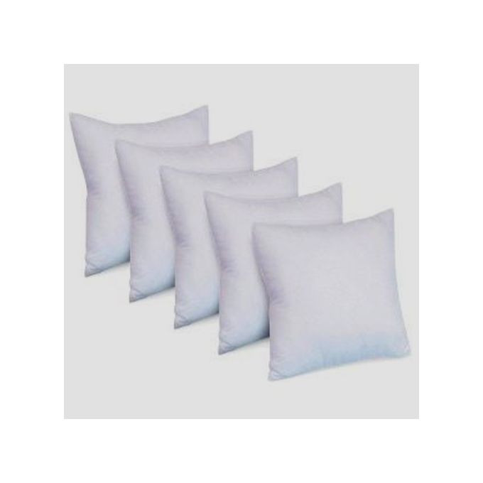 A Set of 5 Big Square Cushions - White