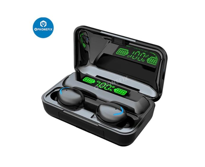 TWS F9 Bluetooth 5.1 Earphone Earbuds 2000mAh Power - Black