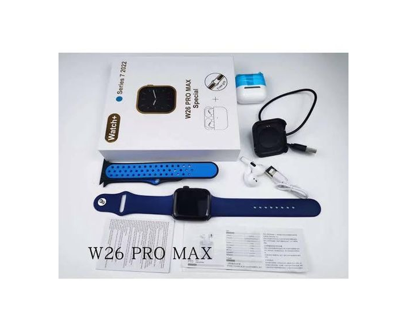 W26 Pro Max Smartwatch Series 8 With Free Bluetooth Airpods-Multi colour