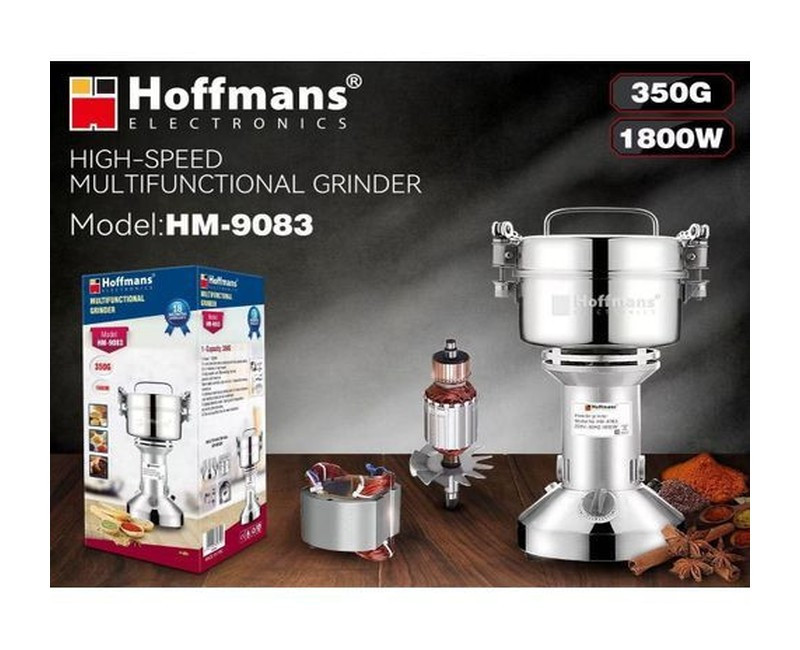 Hoffmans 1800W Electric High-Speed Multifunctional Grinder HM - 9083 - Silver