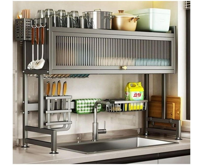 Countertop Sink Plate Rack With Cover