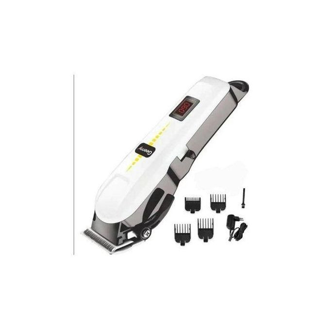 Geemy Rechargeable Cordless Shaving Machine With Battery Indicator Light - White