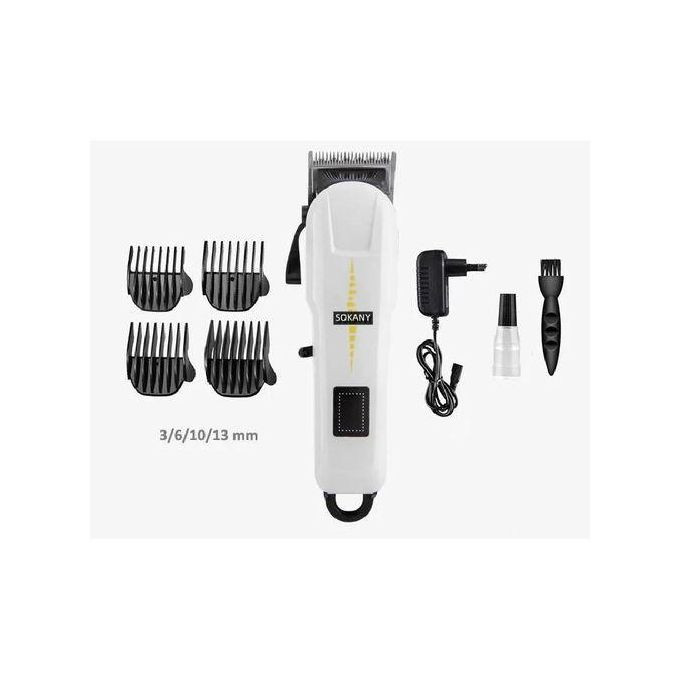 Sokany Rechargeable Cordless Shaving Machine With Battery Indicator - White