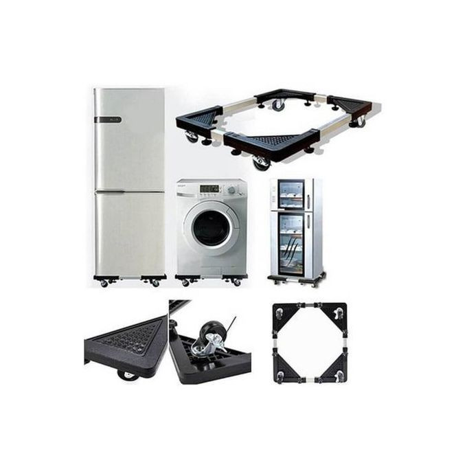 Other Adjustable Washing Machine And Fridge Stand Trolley - Black.