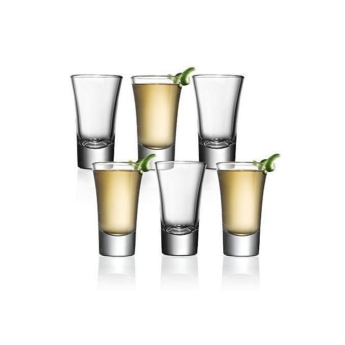 6 Pieces Of Heavy Base Shot Glasses - Colorless