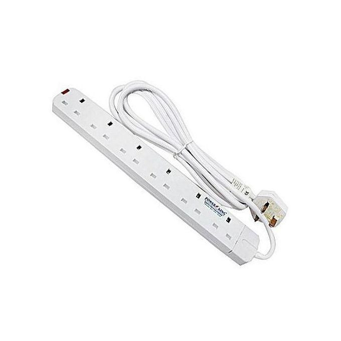 Power King Original 6 - Way Power Extension Cable - White