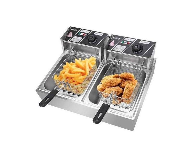 Other Double Deep Fryer 12 Litres - Silver