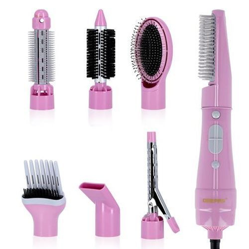 Geepas 8 In 1 Portable Electric Hair Styler And Blow Dryer /Pink