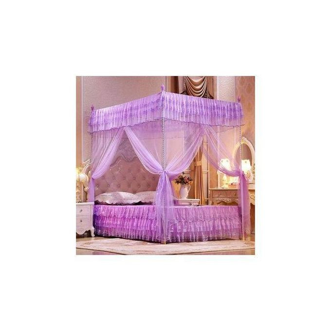 "Other Mosquito Net With Metallic Stand, - Purple five by six  "