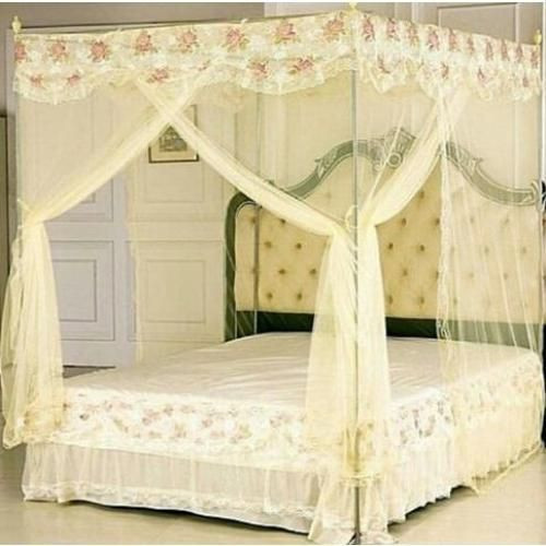 Mosquito Net With Stands - Cream,Top Designs May Differ ....6×6/5×6
