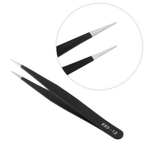Tweezer Tool Rhinestones Gem Decor Eyelash - Black