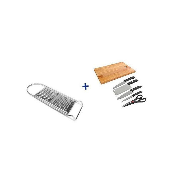 Set of chopping board and free vegetable slicer- brown