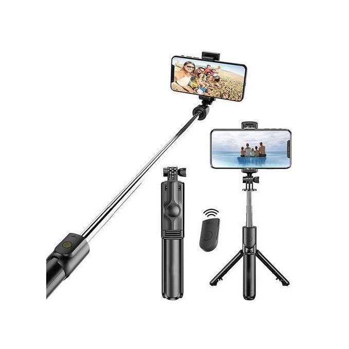 Wireless BT Remote Multifunctional Tripod Portable Enhance Hand-held Selfie Stick Camera Stents