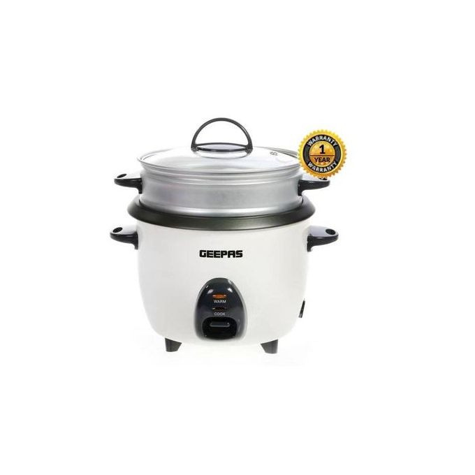 Geepas 3 In 1 Multifunction Electric Rice Cooker 1.5Litre - White
