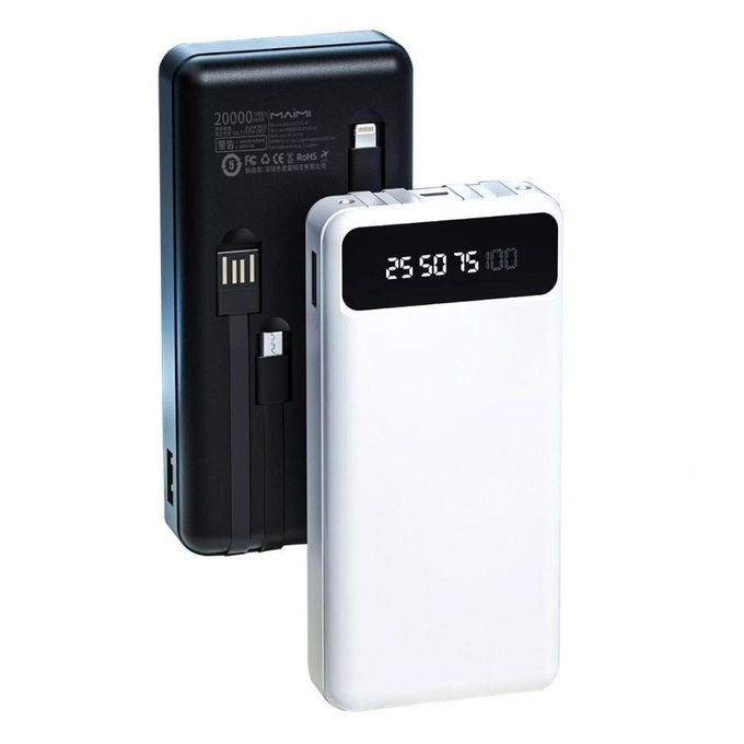 Hoyan 15000mAh Fast Charging Power Bank- Black, white