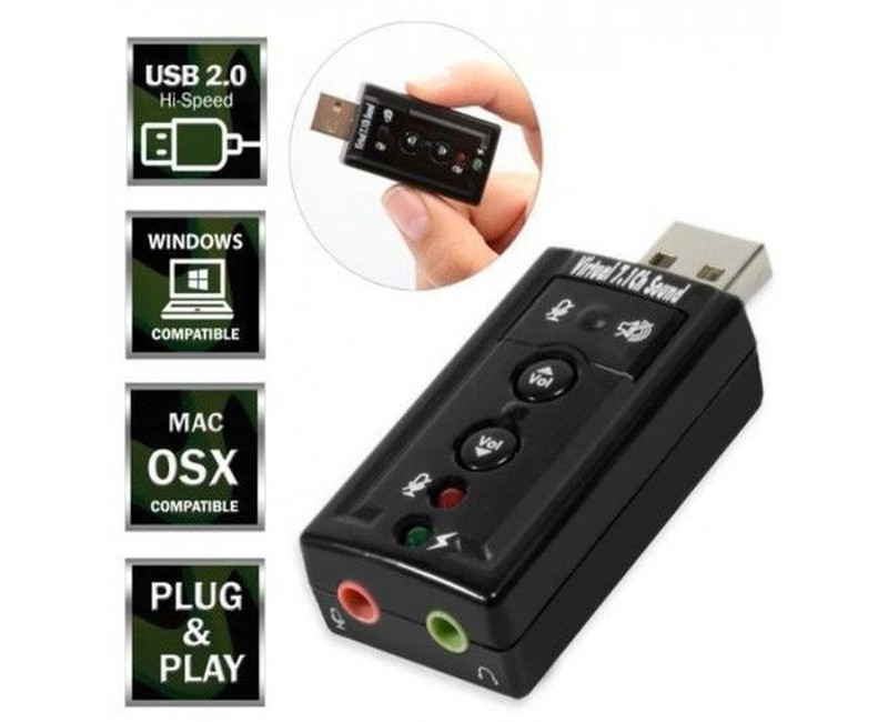 Usb External Sound Card Audio Mini Adapter-Black