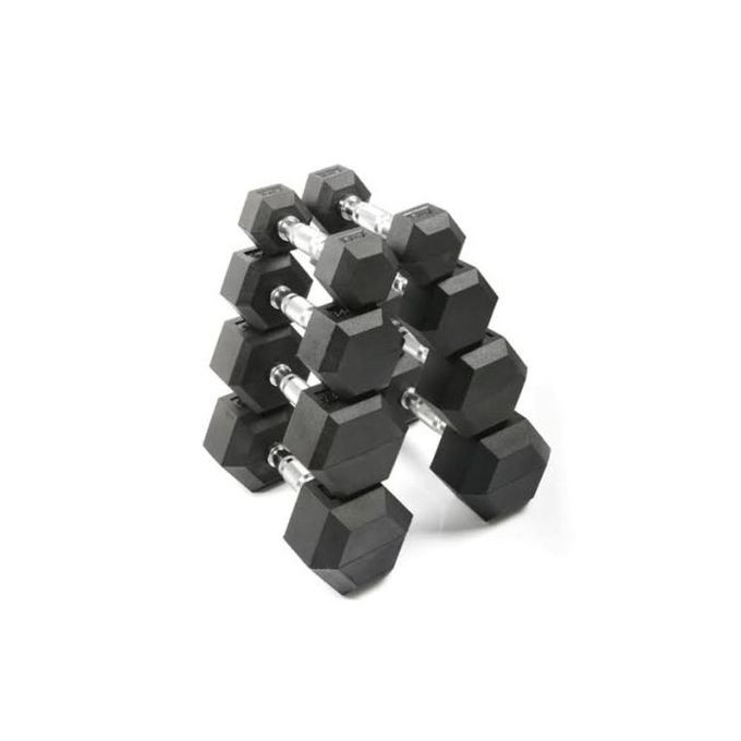Pair Of Rubber Coated Dumbbells - Black