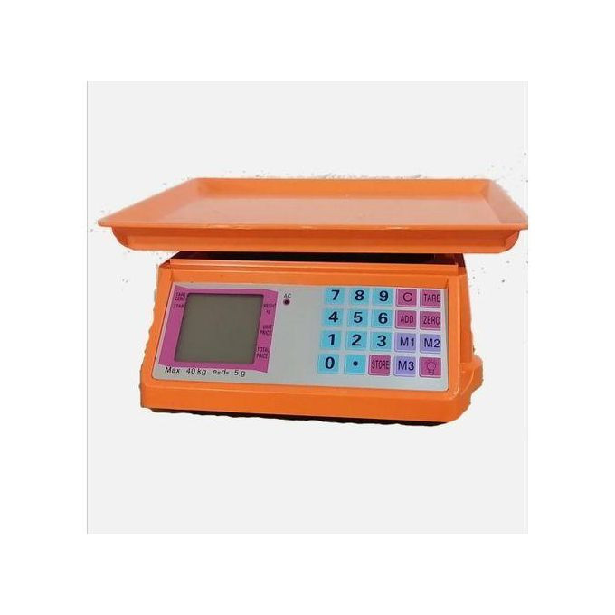 Electronic Price Computing Weighing Scale 40kg - Orange