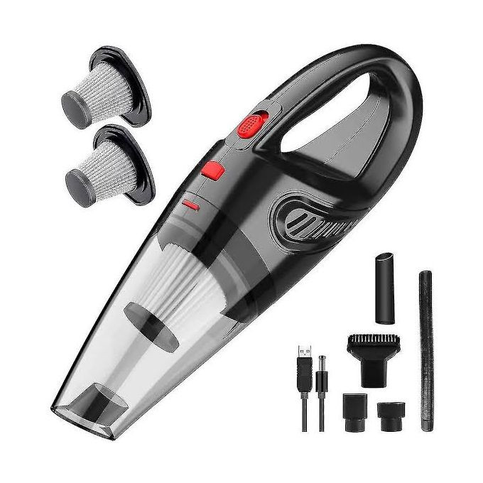 Portable Auto Home, Car Vacuum Cleaner Dust Busters  Hand Vacuum Cordless Rechargeable Low Noise Wet And Dry Use -Black.