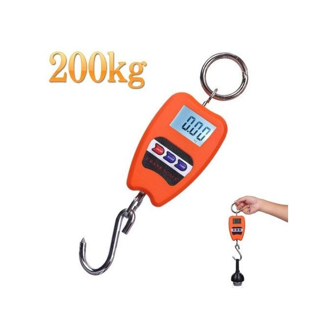 Crane 200 Kgs Weighing Scale With Clear Digital Screen-Orange